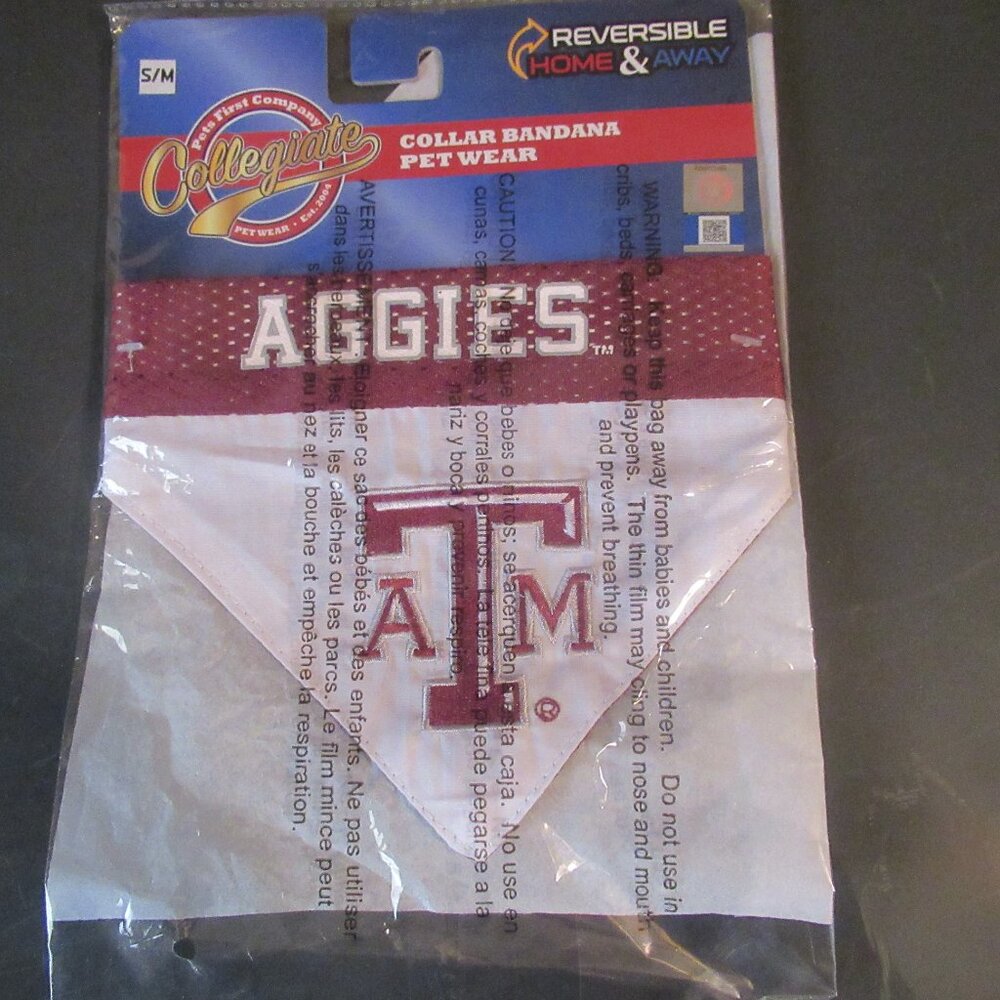 Pet Wear Collar Bandana Aggies Reversible Size Small NEW